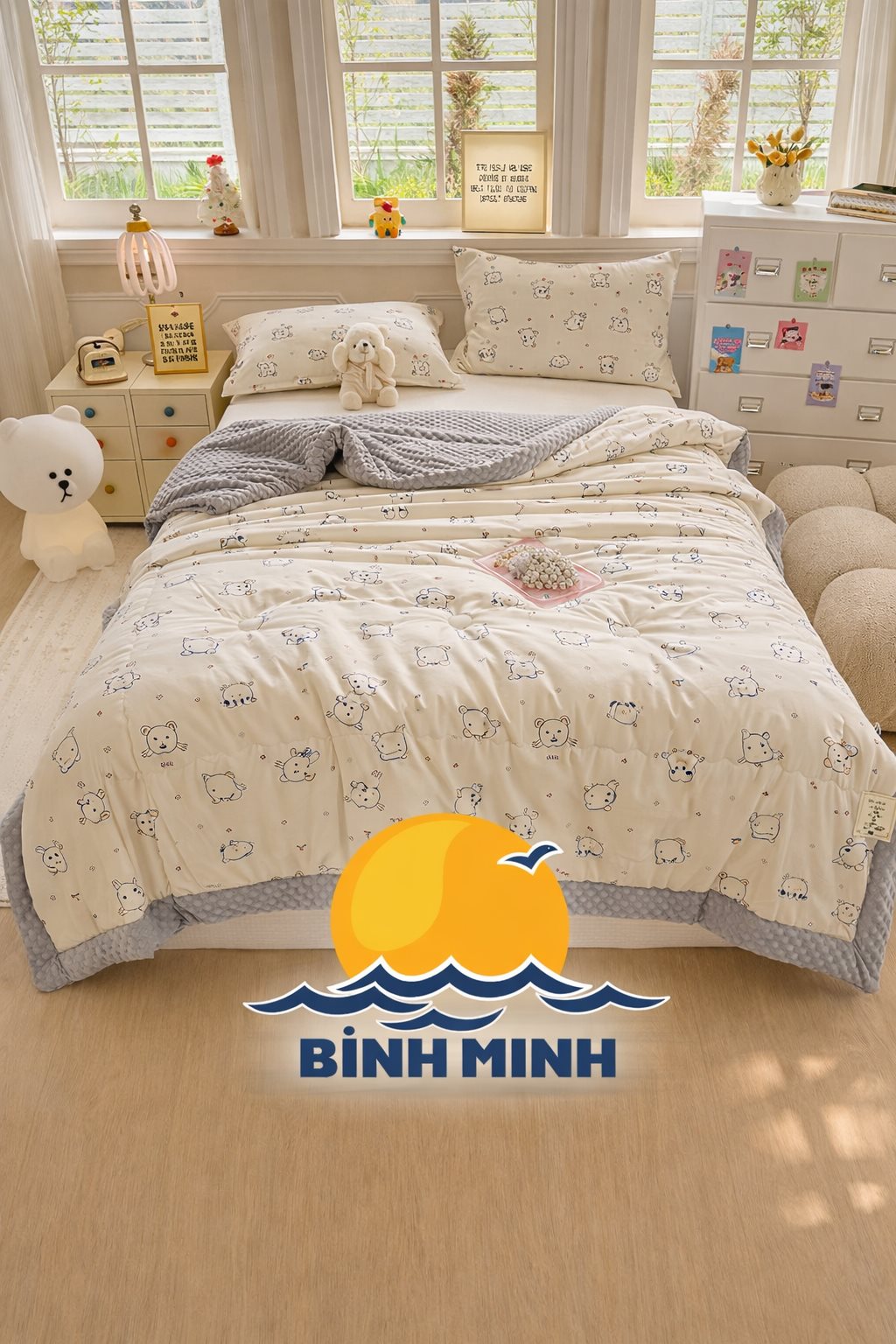 Chăn Đậu Cotton Loại A 2026 Cao Cấp – Chăn Xuân Thu, Chăn Điều Hòa Mềm Mịn Cho Sinh Viên Ký Túc Xá