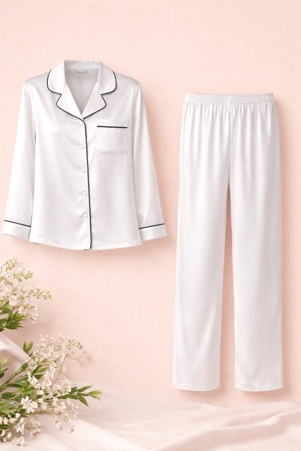 Bộ đồ ngủ Pijama lụa tơ tằm cao cấp, siêu mềm mịn, không nhăn