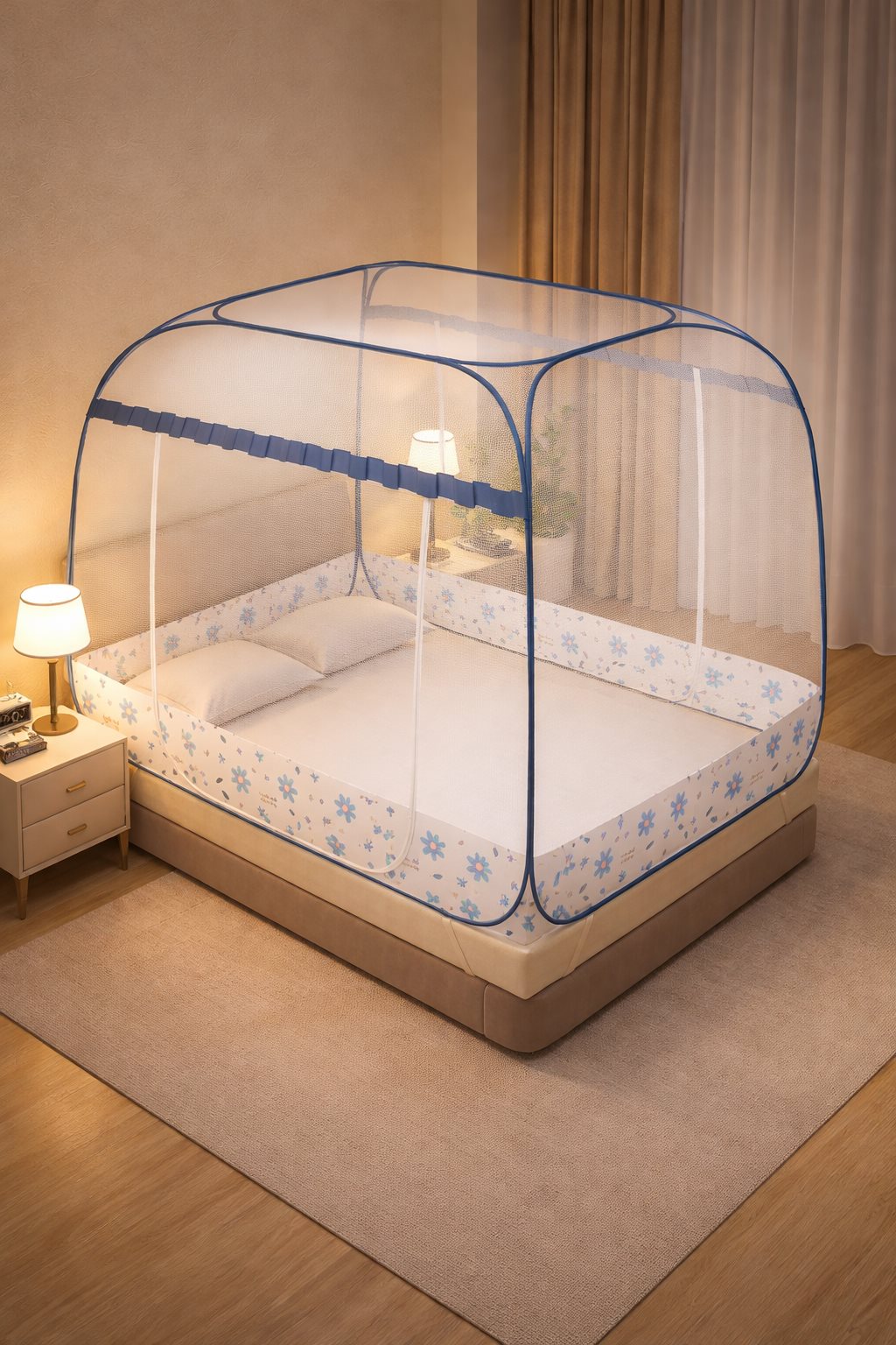 Màn chống muỗi tự bung đỉnh vuông loại cao cấp