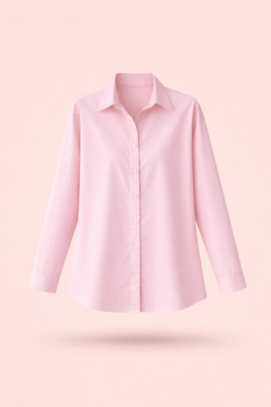 Áo Sơ Mi Thô Dài Tay, Áo Sơmi Trơn Giấu Cúc, Áo Sơ Mi Nữ Kiểu Form Dáng Rộng Miho House