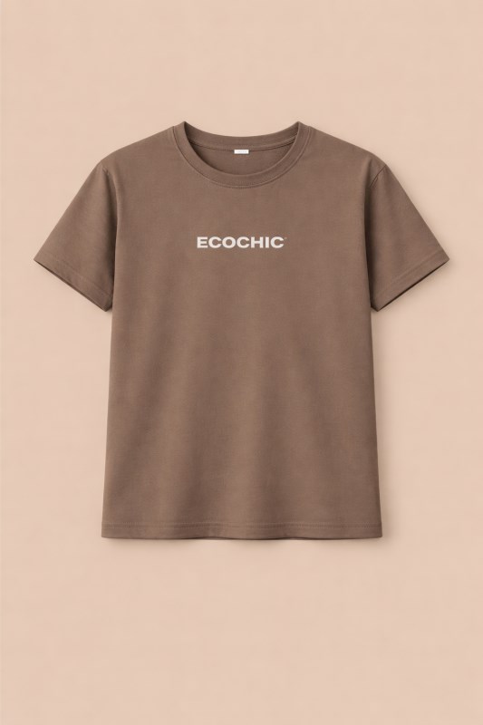 Áo Phông Baby Tee ECOCHIC Chữ Dập Nổi Chất Liệu Thun Mỹ Vừa Vặn